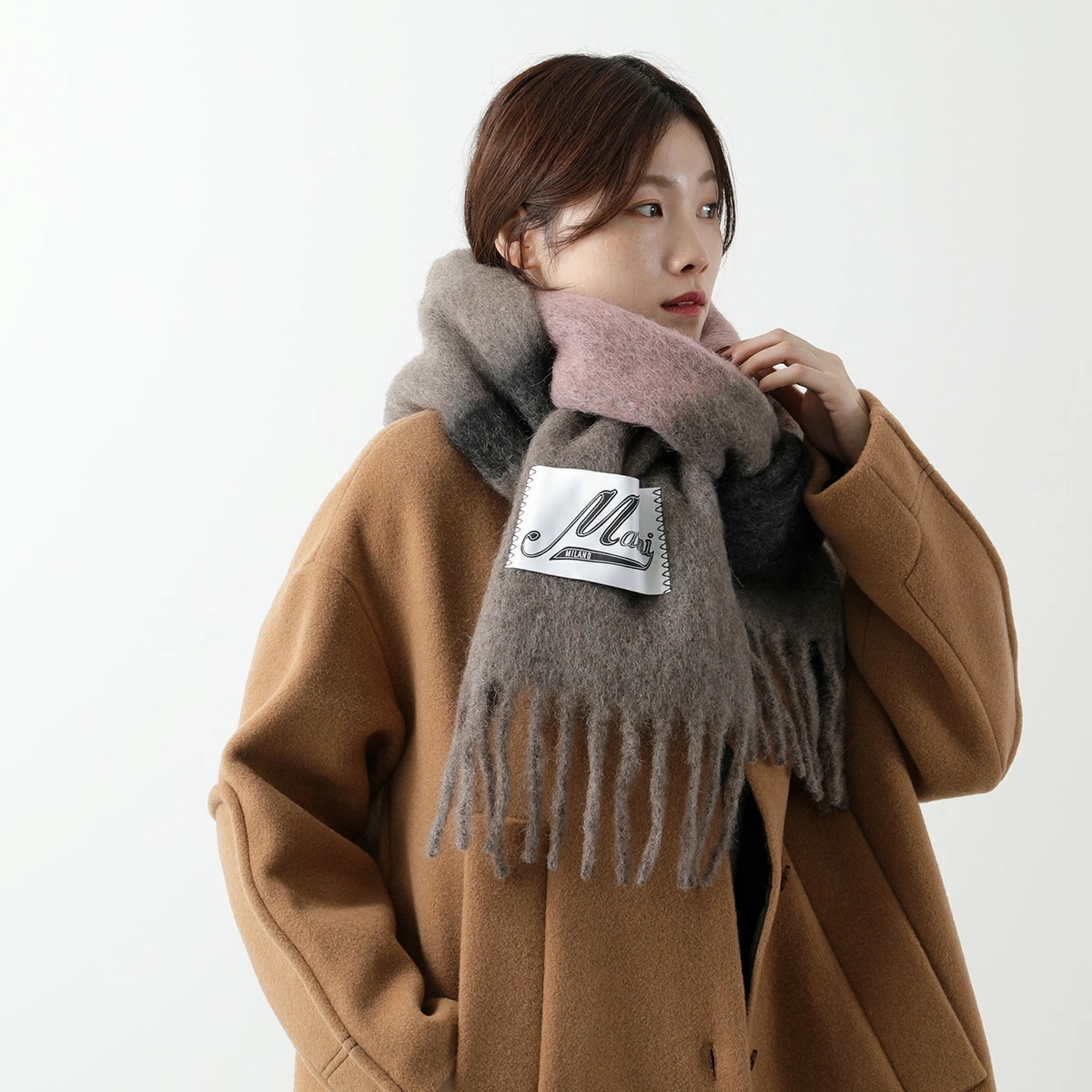 □人気カラー MARNI アルパカ ロゴ 大判 フリンジ マフラー□ 【公式通販】