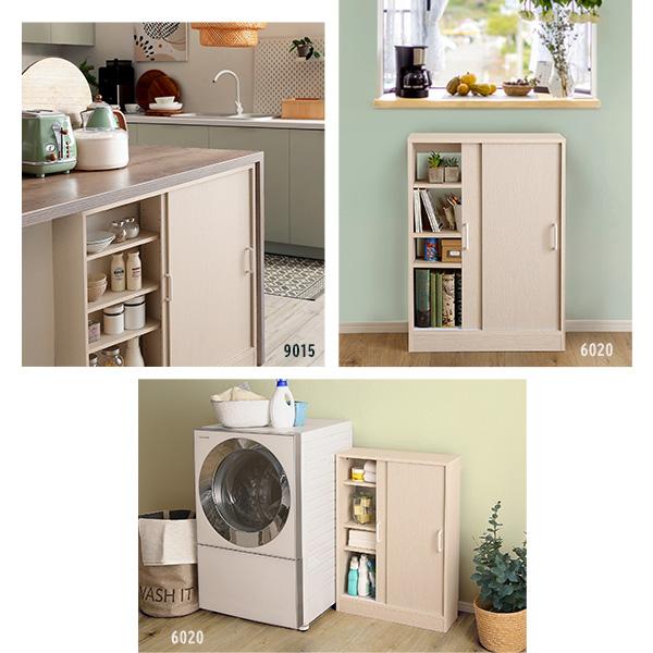 さわやかなカウンター下引き戸収納6020