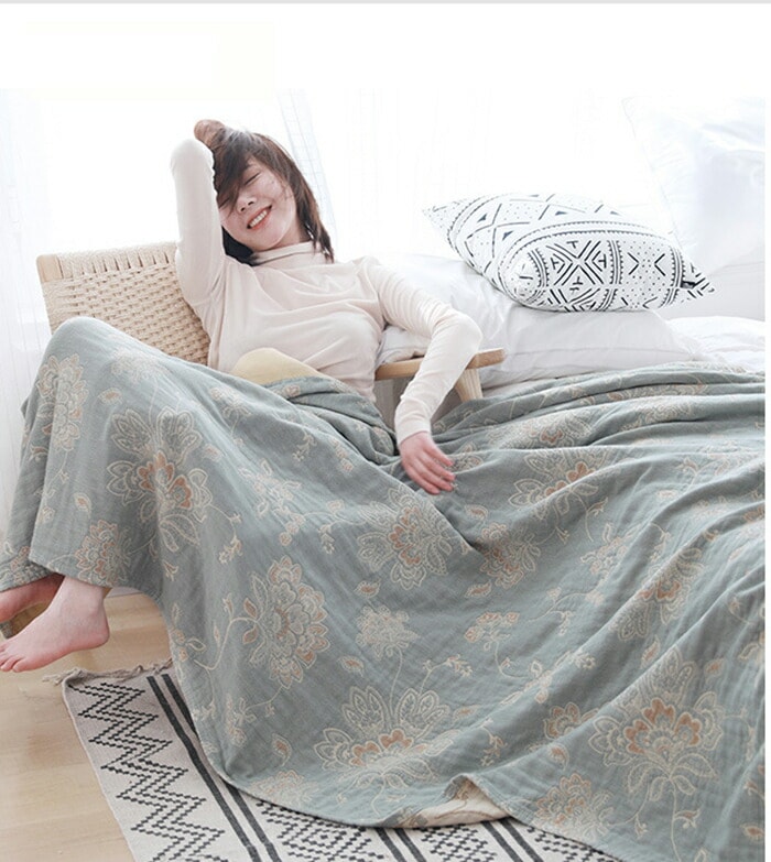 掛ふとん 夏 綿 コットン 肌掛布団 洗える 洗濯機OK ガーゼケット 4重織ガーゼ シングル 5COLOR 150×200cm 花柄 ナチュラル 通気性 吸水性 やわらか肌触り 肌掛け布団 タオルケ