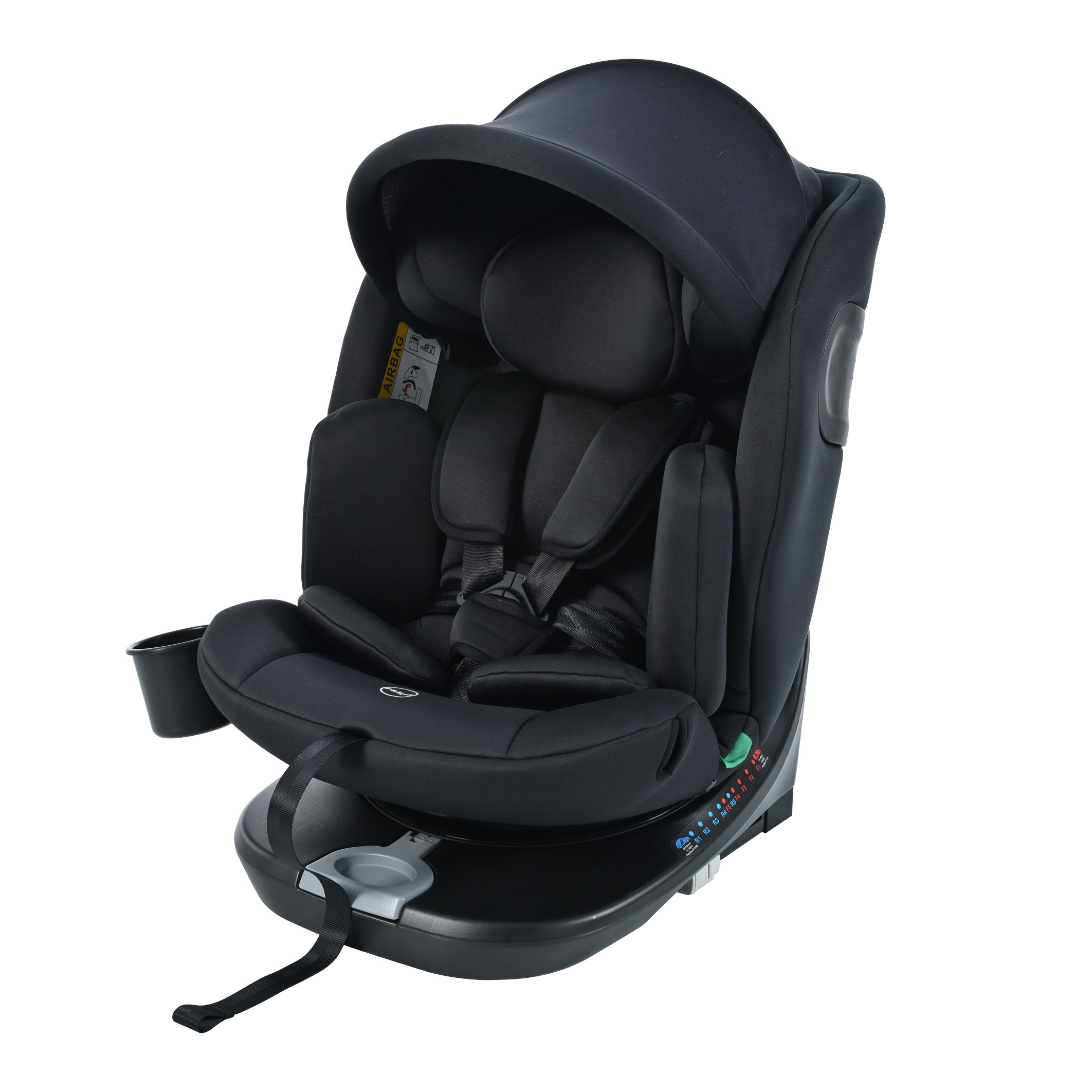 【トップテザー】チャイルドシート 新生児 ISOFIX 0歳12歳 360度回転式 40150cm ジュニアシート 調節可能 洗える キャノピー付き ベビーシート ドリンクホルダー付き 出産祝い