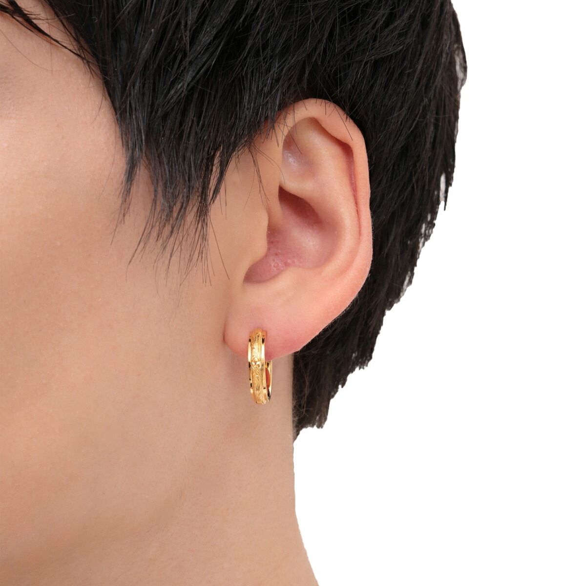 フープピアス メンズ ハワイアンジュエリー サージカルステンレス 両耳用 リングピアス マイレ 波 フープピアス メンズ ハワイアンジュエリー サージカルステンレス 両耳用 リングピアス マイレ 波