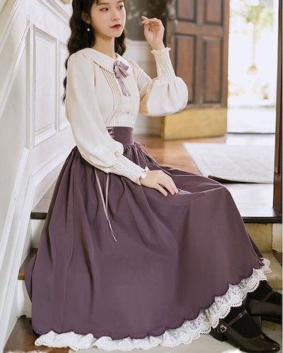 韓国 セットアップ 森ガール レース カジュアル ロングスカート 11_c172155c-ded8-4ddf-bc92-