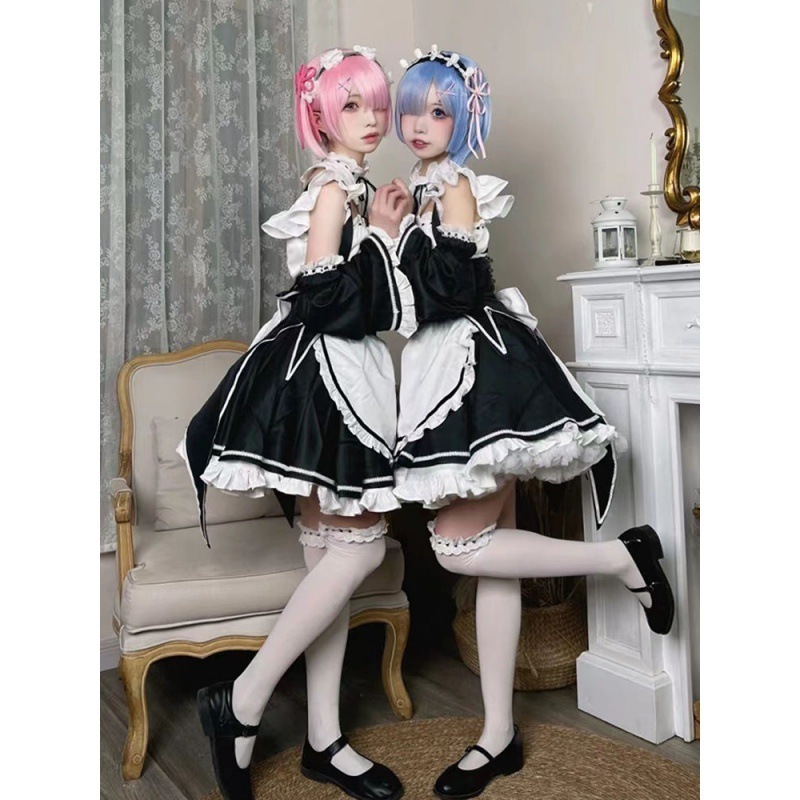 ゼロから始める異世界生活 ラムレム メイド服 コス衣装 フルセット コスプレ衣装 女性 ロリータ衣装 ゼロから始める異世界生活 ラムレム メイド服 コス衣装 フルセット コスプレ衣装 女性 ロリータ衣装