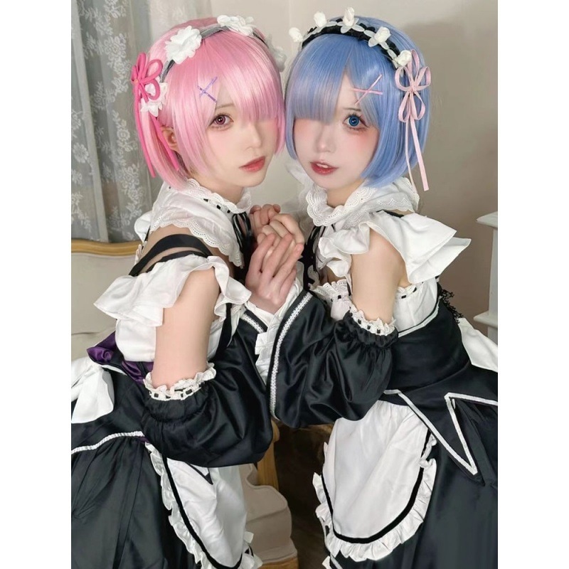 ゼロから始める異世界生活 ラムレム メイド服 コス衣装 フルセット コスプレ衣装 女性 ロリータ衣装 ゼロから始める異世界生活 ラムレム メイド服 コス衣装 フルセット コスプレ衣装 女性 ロリータ衣装