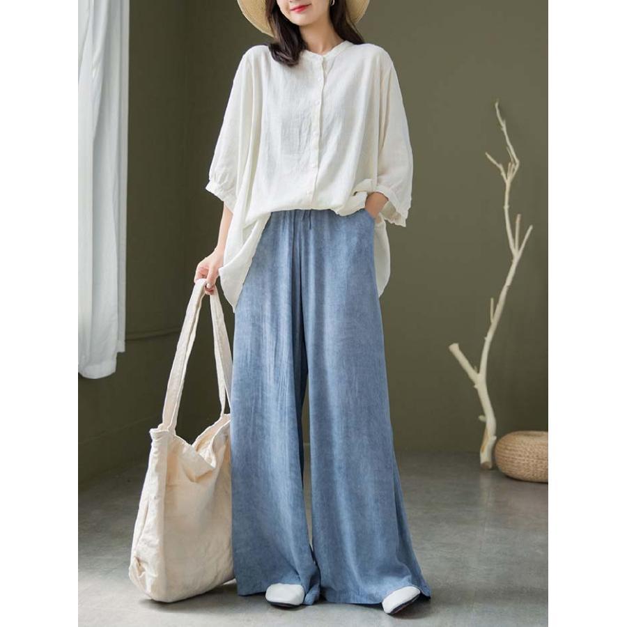 シャツ レディース 秋 春 7分袖 スタンドカラー リネン コットン ボリューム袖 大きいサイズ 綿麻 トップス 夏 秋 オシャレ シンプル カジュ シャツ レディース 秋 春 7分袖 スタンドカラー リネン コットン ボリューム袖 大きいサイズ 綿麻 トップス 夏 秋 オシャレ シンプル カジュ