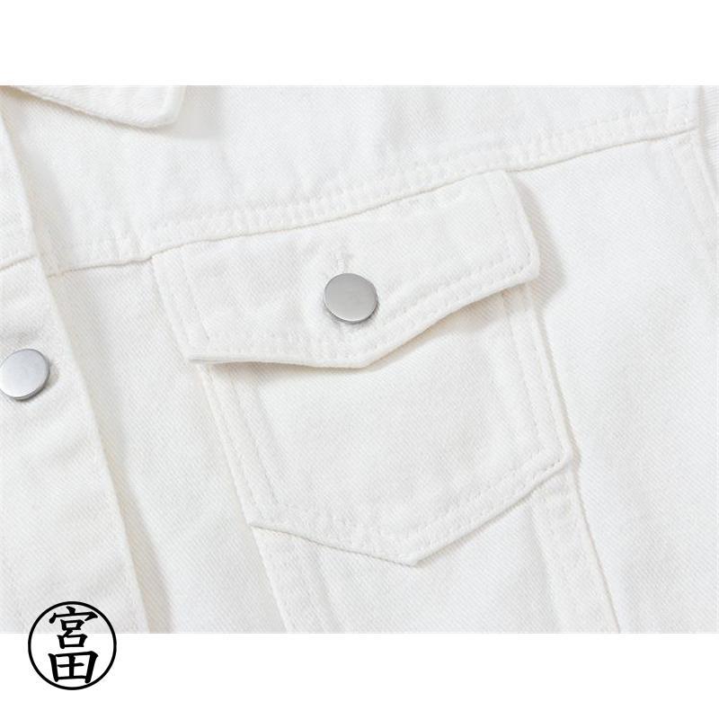 デニムジャケット デニム レディース ジャケット ジャンパー 長袖 無地 トップス ホワイト ブラック カジュアル シンプル ゆったり おしゃれ プレゼント お出かけ デニムジャケット