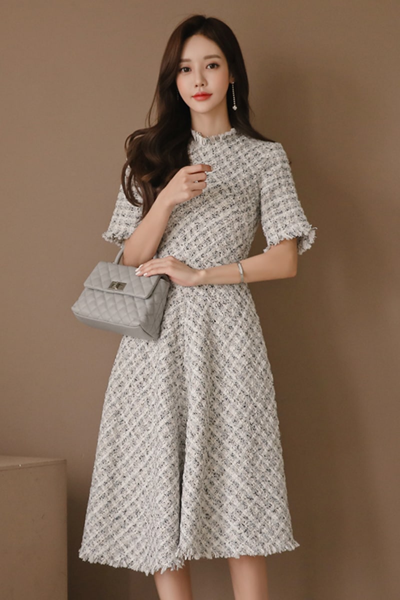 レディース ワンピース フレアスカート 膝下 半袖 ラウンドネック Aライン アシンメトリー レディース ワンピース フレアスカート 膝下 半袖 ラウンドネック Aライン アシンメトリー