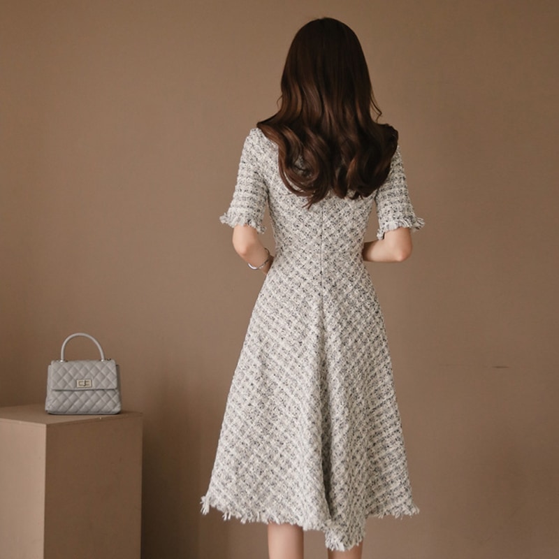 レディース ワンピース フレアスカート 膝下 半袖 ラウンドネック Aライン アシンメトリー レディース ワンピース フレアスカート 膝下 半袖 ラウンドネック Aライン アシンメトリー