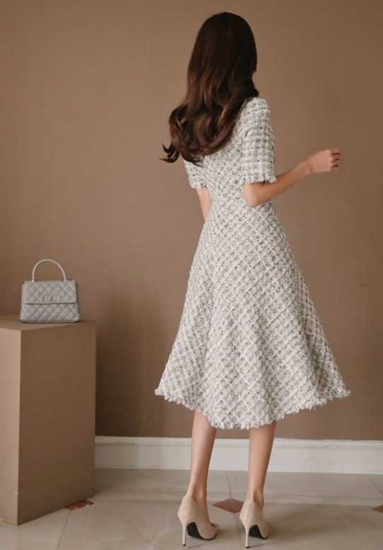 レディース ワンピース フレアスカート 膝下 半袖 ラウンドネック Aライン アシンメトリー レディース ワンピース フレアスカート 膝下 半袖 ラウンドネック Aライン アシンメトリー