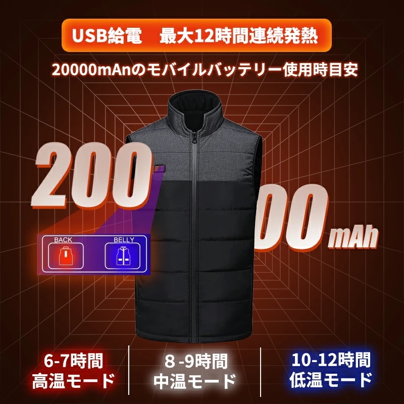 【急速出荷】電熱ベスト 裏起毛 バッテリー付き 速暖 日本製ヒーター 中綿 USB給電 洗える 三段階調温 軽量 冷え性 メンズ レーディス PSE 11エリア発熱 電熱ウェア S~4XL インナー