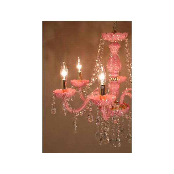 シャンデリア ピンク 姫系 ガーリー フェミニン 女の子 led対応 照明 おしゃれ ヨーロピアン 北欧 クラシック 上品 高級感 豪華 電気