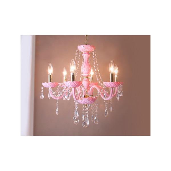 シャンデリア ピンク 姫系 ガーリー フェミニン 女の子 led対応 照明 おしゃれ ヨーロピアン 北欧 クラシック 上品 高級感 豪華 電気