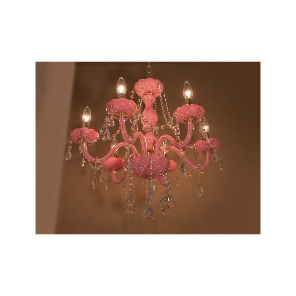 シャンデリア ピンク 姫系 ガーリー フェミニン 女の子 led対応 照明 おしゃれ ヨーロピアン 北欧 クラシック 上品 高級感 豪華 電気