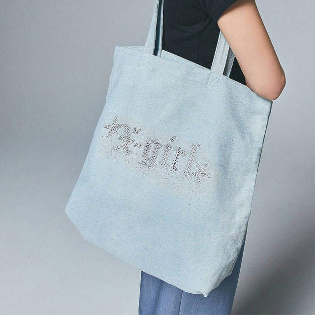 ラインストーン スターダストロゴ トートバッグ [105252053001] レディース 鞄 肩掛け LtINDIGO ライトインディゴ 正規取扱店