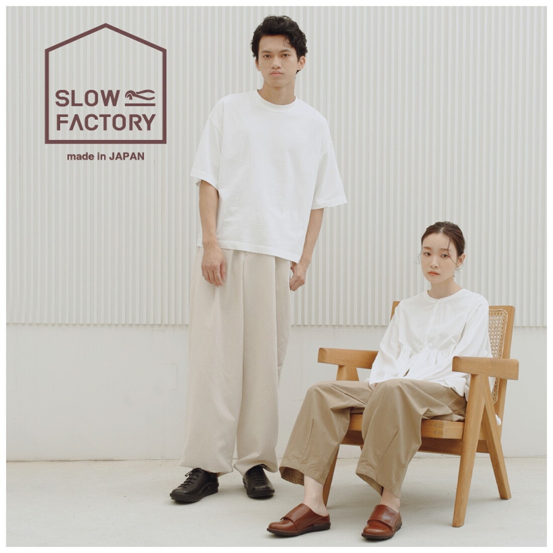 メンズ カジュアルシューズ SLOW FACTORY SLMアワセ コンフォートシューズ 日本製 天然皮革 革靴 軽量 撥水