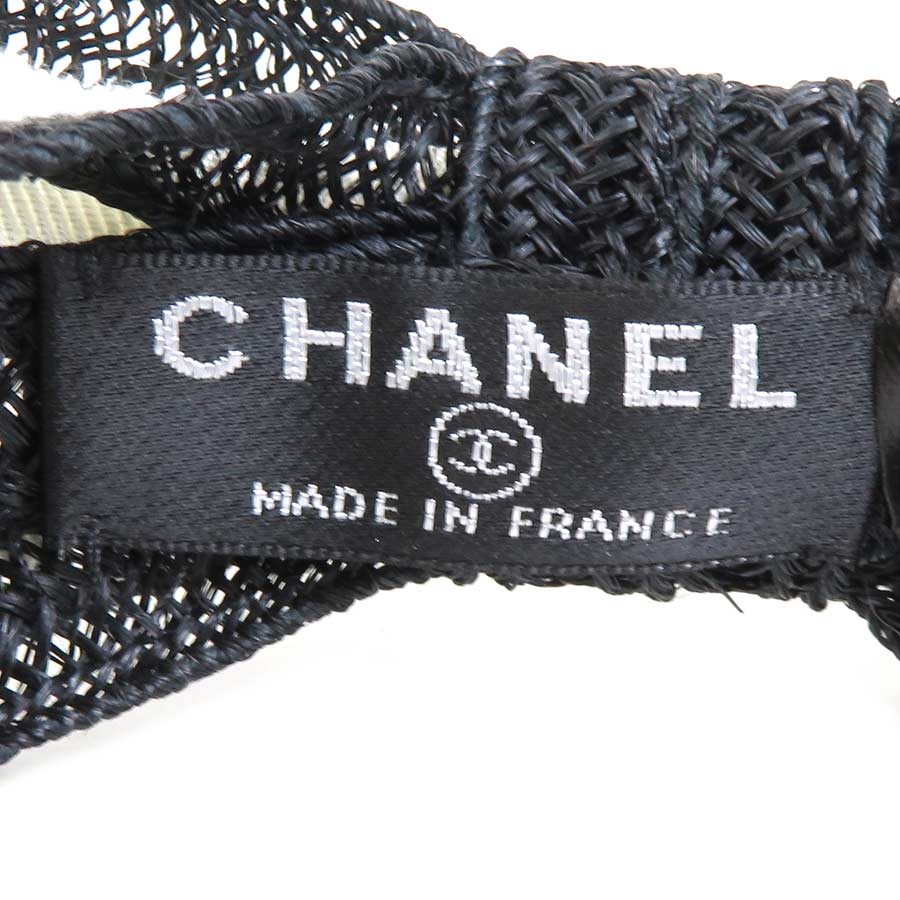 シャネル CHANEL カチューシャ コットン ホワイト×ブラック レディース h29884f
