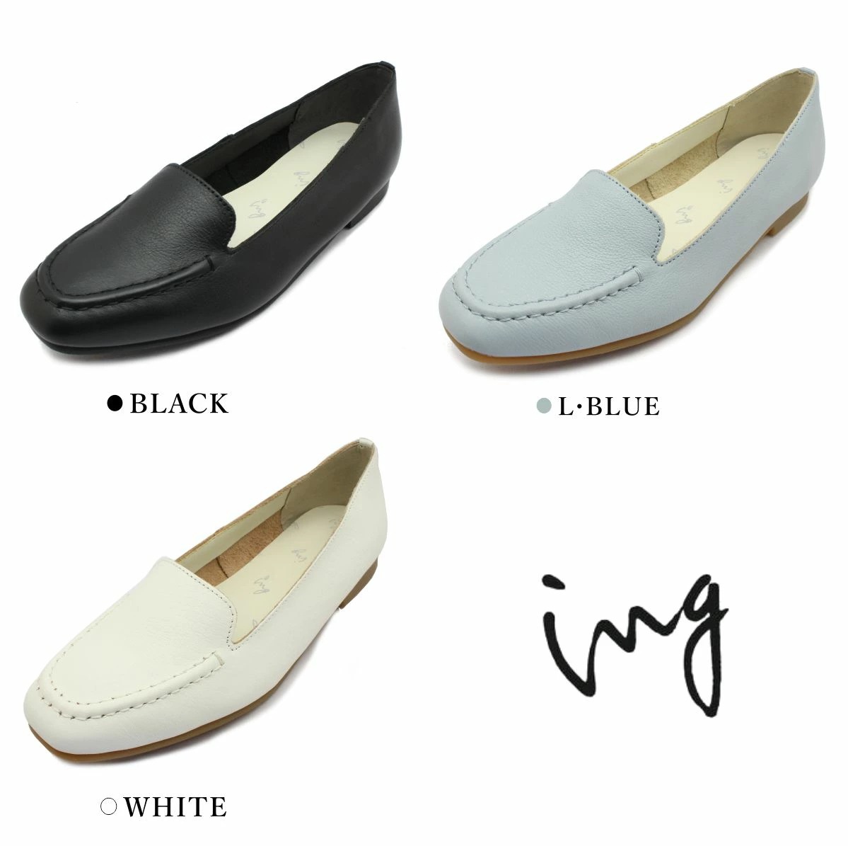 イング ing レディース フラットシューズ IGSQ 32180 スリッポン モカシン レザー 婦人靴 サスティナブルシリーズ イング ing レディース フラットシューズ IGSQ 32180 スリッポン モカシン レザー 婦人靴 サスティナブルシリーズ