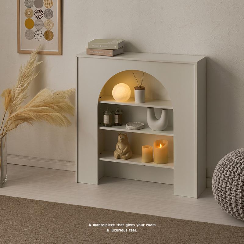 マントルピース 収納棚 幅80cm 可動棚 コード通し穴付き 完成品 ライト 照明 ディスプレイラック マントルピース 収納棚 幅80cm 可動棚 コード通し穴付き 完成品 ライト 照明 ディスプレイラック