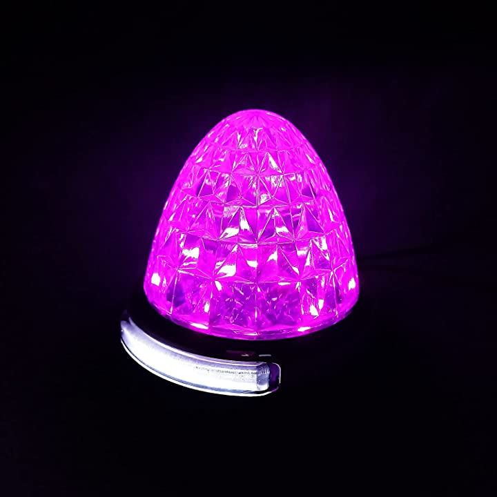 カスタマイズ 12V 24V トラック用 LED マーカーランプ 路肩灯機能付 サイド メッキリング 5面クリスタルカット仕様 22LED 汎用(ピンク, 10個) カスタマイズ 12V 24V トラック用 LED マーカーランプ 路肩灯機能付 サイド メッキリング 5面クリスタルカット仕様 22LED 汎用(ピンク, 10個)