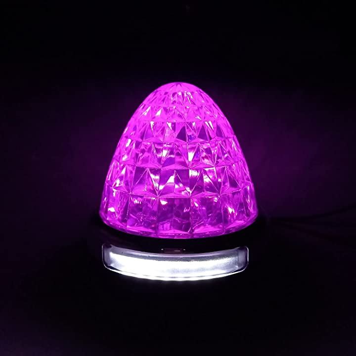 カスタマイズ 12V 24V トラック用 LED マーカーランプ 路肩灯機能付 サイド メッキリング 5面クリスタルカット仕様 22LED 汎用(ピンク, 10個) カスタマイズ 12V 24V トラック用 LED マーカーランプ 路肩灯機能付 サイド メッキリング 5面クリスタルカット仕様 22LED 汎用(ピンク, 10個)