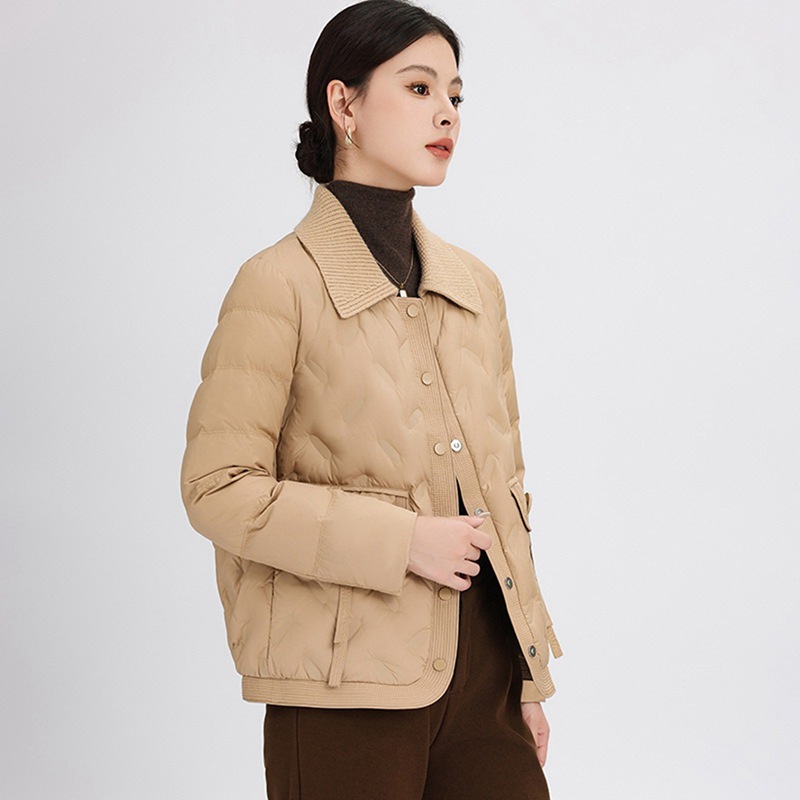 レディースダウンジャケット レディース ダウン入 ポケット ジャケット アヒル羽毛 ウルトラライト 長袖 い トップス 秋冬用 柔らかい 防寒 オシャレ エレガント ファッション 快適 用