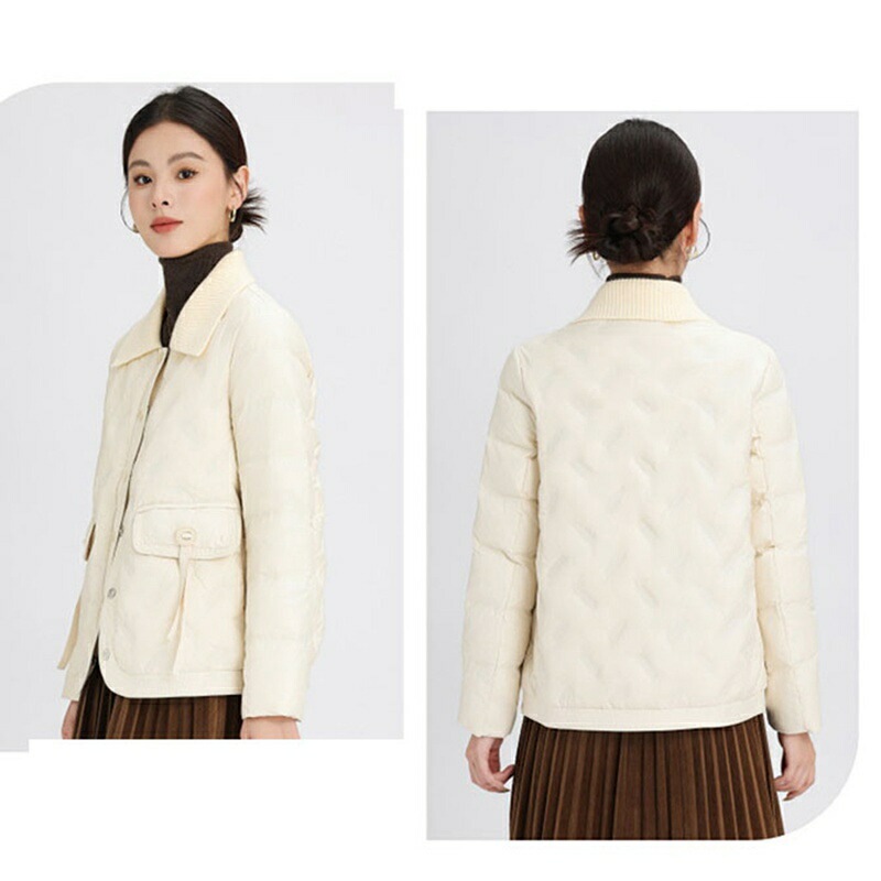 レディースダウンジャケット レディース ダウン入 ポケット ジャケット アヒル羽毛 ウルトラライト 長袖 い トップス 秋冬用 柔らかい 防寒 オシャレ エレガント ファッション 快適 用