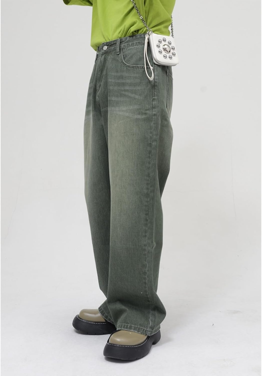 ジーパン デニムパンツ ズボン ロングパンツ メンズ 大人 男女兼用 ワイドデニム へやぎ ウォッシュ加工 厚い 立体裁断 ストリート系 大きいサイズ カッコイイ 秋用 春秋 バイカージーン