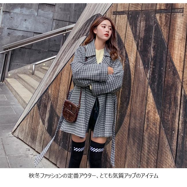 お洒落 ピーコート... : レディース服 チェック柄 アウター 最新品