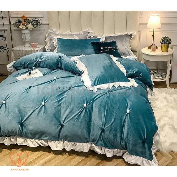 布団カバーセット 新生活 寝具セット プレゼント フランネル あったか 掛け布団カバー 冬 4点セット 敷き布団カバー 枕カバー フラットシーツ おしゃれ 可愛い