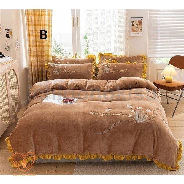 布団カバーセット 新生活 寝具セット プレゼント フランネル あったか 掛け布団カバー 冬 4点セット 敷き布団カバー 枕カバー フラットシーツ おしゃれ 可愛い