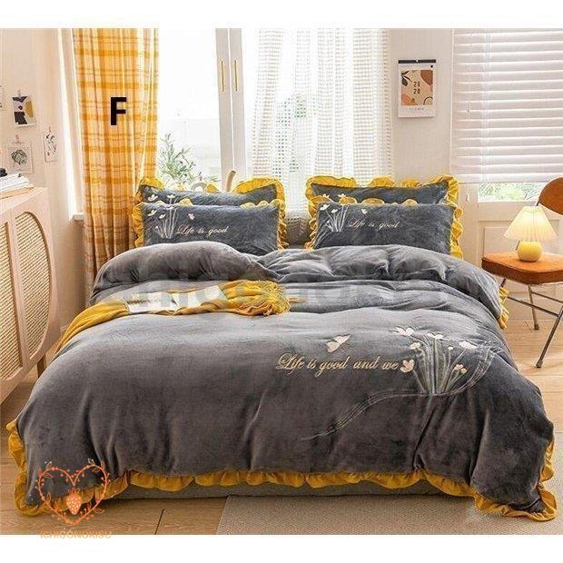 布団カバーセット 新生活 寝具セット プレゼント フランネル あったか 掛け布団カバー 冬 4点セット 敷き布団カバー 枕カバー フラットシーツ おしゃれ 可愛い