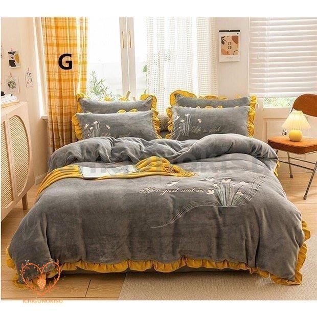 布団カバーセット 新生活 寝具セット プレゼント フランネル あったか 掛け布団カバー 冬 4点セット 敷き布団カバー 枕カバー フラットシーツ おしゃれ 可愛い