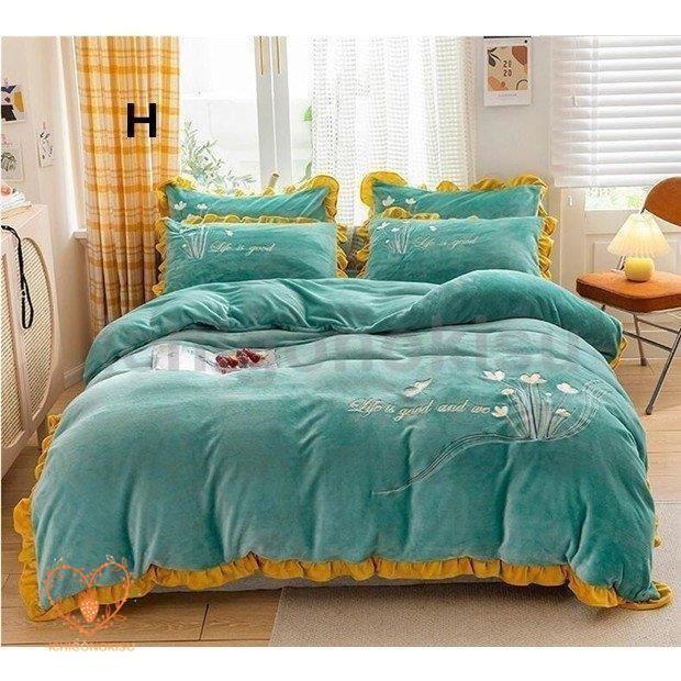 布団カバーセット 新生活 寝具セット プレゼント フランネル あったか 掛け布団カバー 冬 4点セット 敷き布団カバー 枕カバー フラットシーツ おしゃれ 可愛い