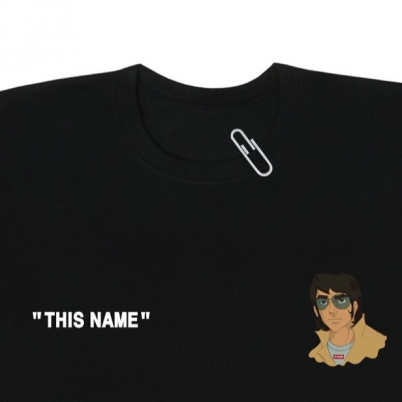 グレイバースコッチロゴレトロマン半袖Tシャツブラック