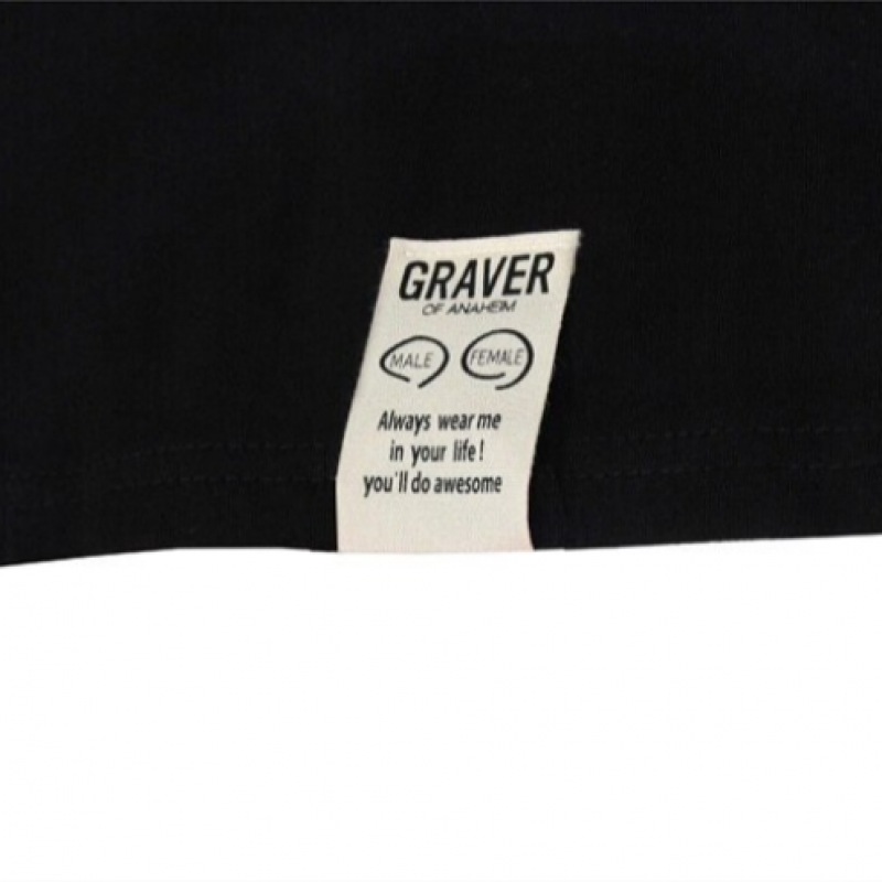 グレイバースコッチロゴレトロマン半袖Tシャツブラック