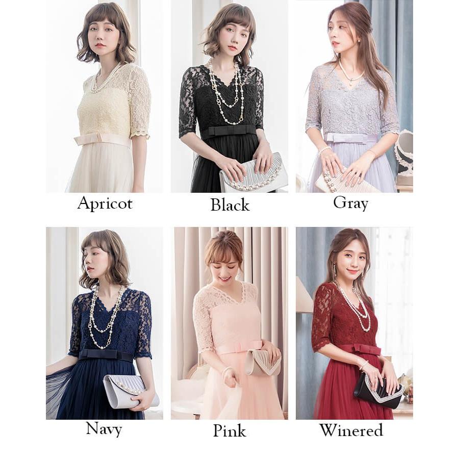 【即納】ロングドレス パーティードレス 結婚式 ドレス 成人式 同窓会 キャバ 袖あり 大きいサイズ 謝恩会 レース 五分袖 ロング 20代 30代 レース フレア yj188136