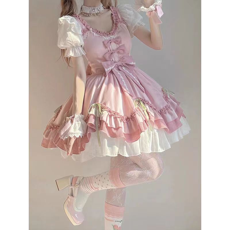 cosplay 蝶 ピンク かわいい ロリータワンピース やさしい 洋服 甘い 気質 ワンピース cosplay 蝶 ピンク かわいい ロリータワンピース やさしい 洋服 甘い 気質 ワンピース
