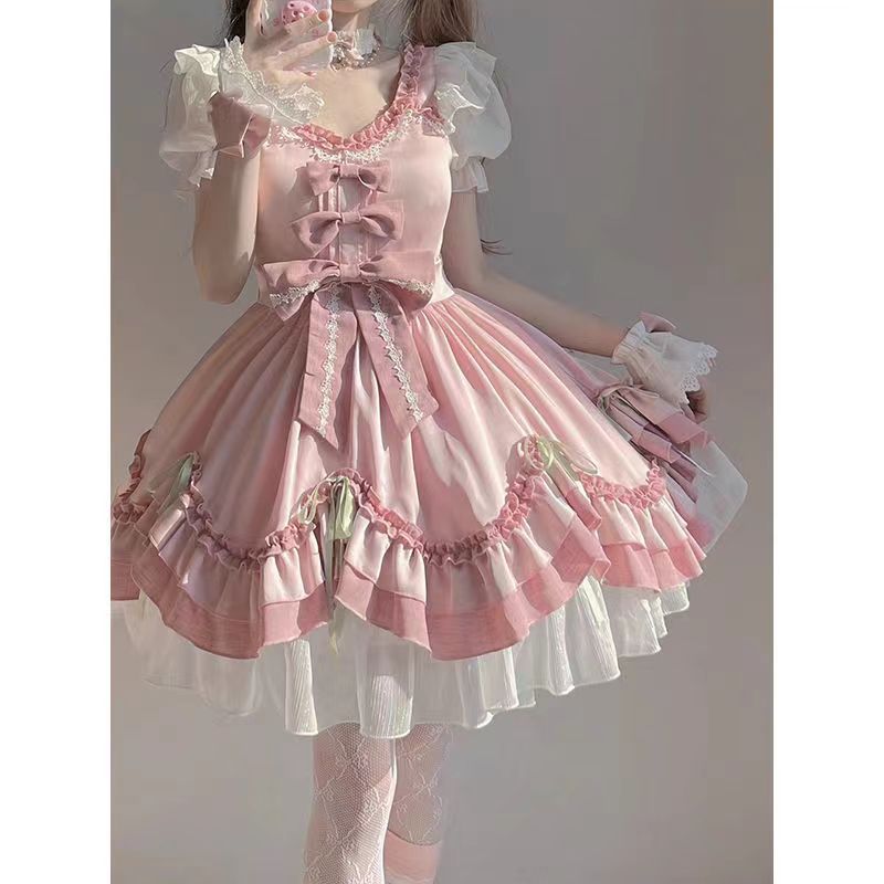 cosplay 蝶 ピンク かわいい ロリータワンピース やさしい 洋服 甘い 気質 ワンピース cosplay 蝶 ピンク かわいい ロリータワンピース やさしい 洋服 甘い 気質 ワンピース