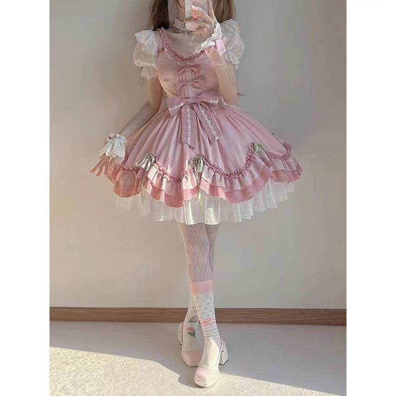 cosplay 蝶 ピンク かわいい ロリータワンピース やさしい 洋服 甘い 気質 ワンピース cosplay 蝶 ピンク かわいい ロリータワンピース やさしい 洋服 甘い 気質 ワンピース