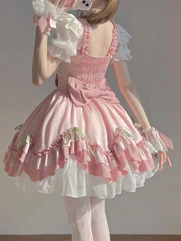 cosplay 蝶 ピンク かわいい ロリータワンピース やさしい 洋服 甘い 気質 ワンピース cosplay 蝶 ピンク かわいい ロリータワンピース やさしい 洋服 甘い 気質 ワンピース