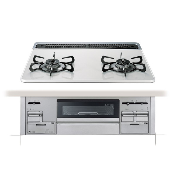 PD-200WS-60CV 13A ティアラシルバー Sisto(シスト) [ビルトインガスコンロ (都市ガス用 両側強火力 2口 60cm幅)]