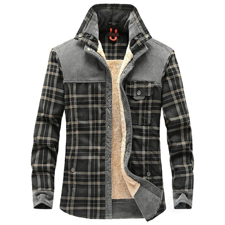 防寒着 ジャケット メンズ 大きいサイズ ネルシャツ 厚手 裏起毛 綿100％ シャツジャケット アメカジ チェックシャツ カジュアルシャツ 長袖シャツ 暖かい バンドカラーシャツ スタンドカラー ボ