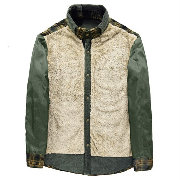 防寒着 ジャケット メンズ 大きいサイズ ネルシャツ 厚手 裏起毛 綿100％ シャツジャケット アメカジ チェックシャツ カジュアルシャツ 長袖シャツ 暖かい バンドカラーシャツ スタンドカラー ボ
