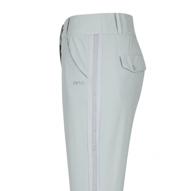 [ping] レディースサイドテープボタンスプリットジョガーパンツ