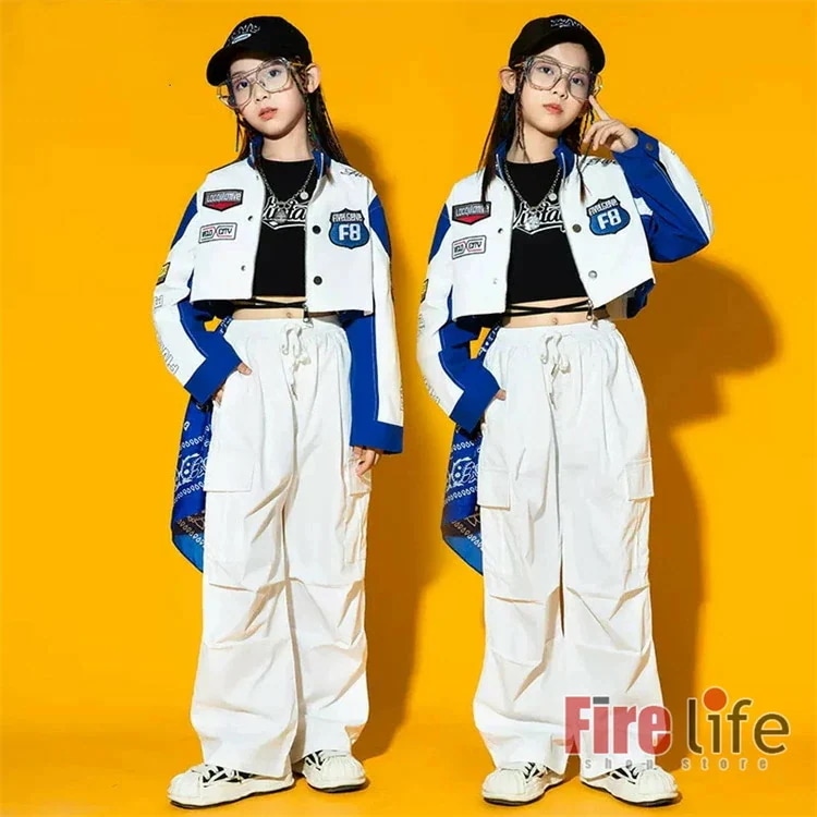 ダンスウェアセール キッズ ダンス衣装 ヒップホップ 白青 ジャケット ホワイト カーゴパンツ セットアップ ダンスウェア 男の子 女の子 長袖 韓国 派手 運動着 ダンス発表会 ジャージ ステージ衣 ダンスウェアセール キッズ ダンス衣装 ヒップホップ 白青 ジャケット ホワイト カーゴパンツ セットアップ ダンスウェア 男の子 女の子 長袖 韓国 派手 運動着 ダンス発表会 ジャージ ステージ衣