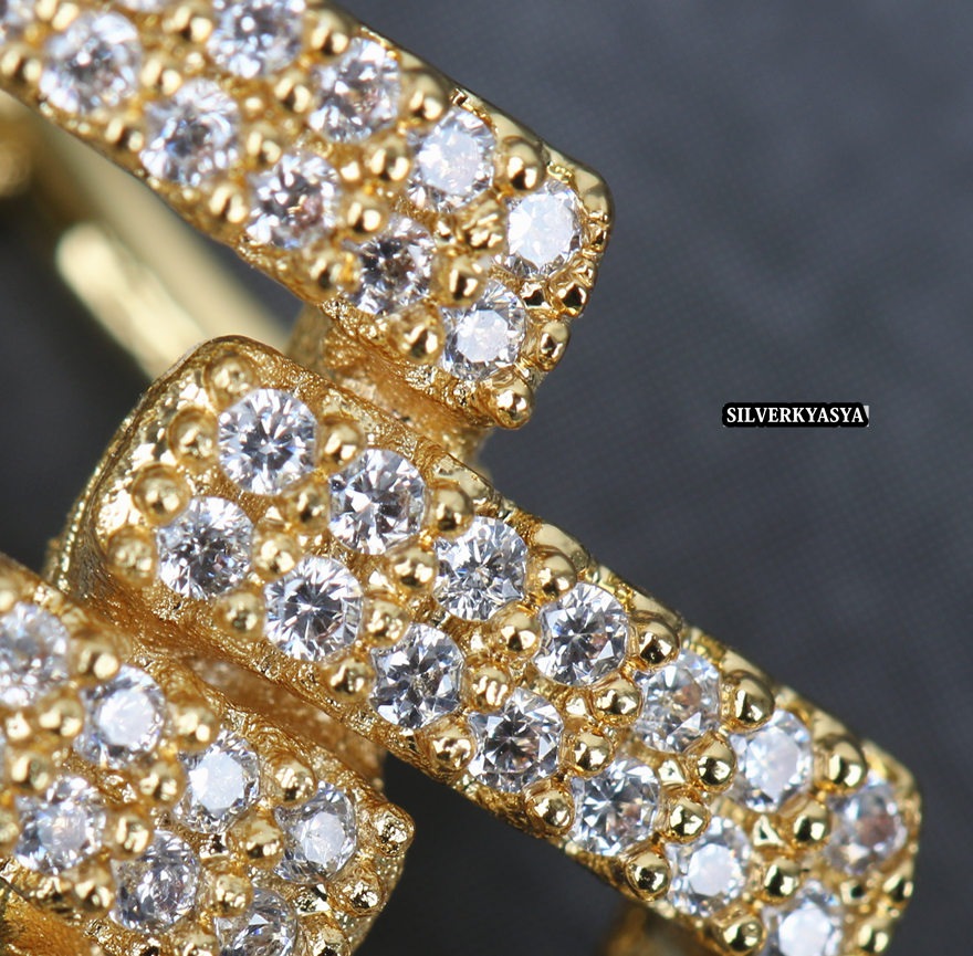 喜平チェーンクロスネックレス CZ [n305]