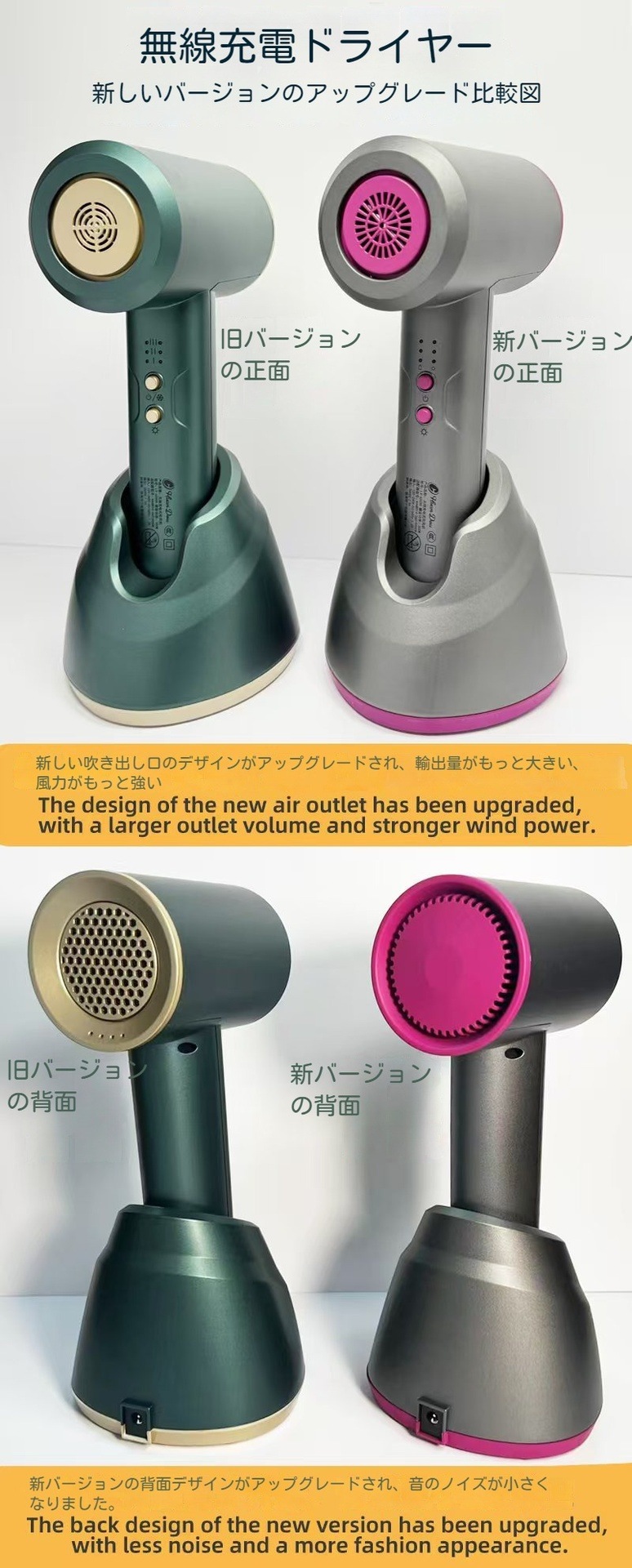 コードレスドライヤー 大風量 速乾 充電式ドライヤー 恒温 ワイヤレスヘアドライヤー 家庭用/旅行用