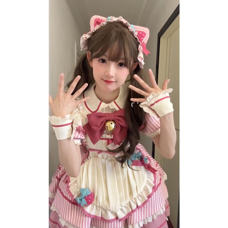 ピンクバドスカートロリータopチャンチンロープリンセスドレス ピンクバドスカートロリータopチャンチンロープリンセスドレス