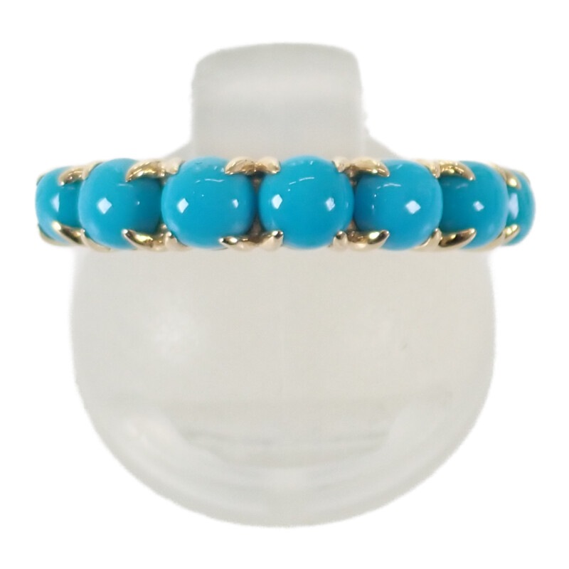 デザイン ジュエリー リング K18イエローゴールド 13号 ターコイズ レディース【Aランク】 デザイン ジュエリー リング K18イエローゴールド 13号 ターコイズ レディース【Aランク】