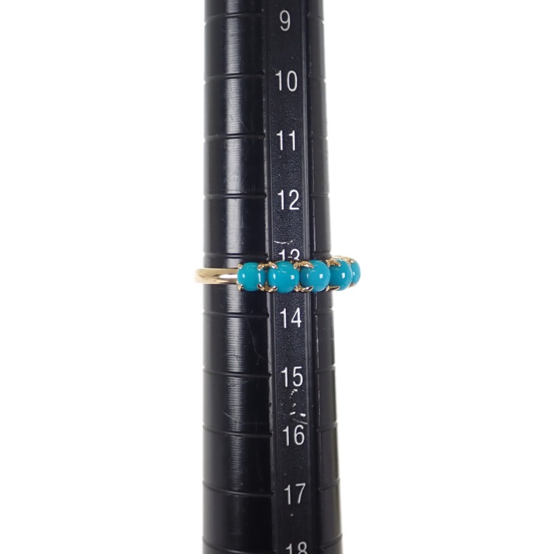 デザイン ジュエリー リング K18イエローゴールド 13号 ターコイズ レディース【Aランク】 デザイン ジュエリー リング K18イエローゴールド 13号 ターコイズ レディース【Aランク】